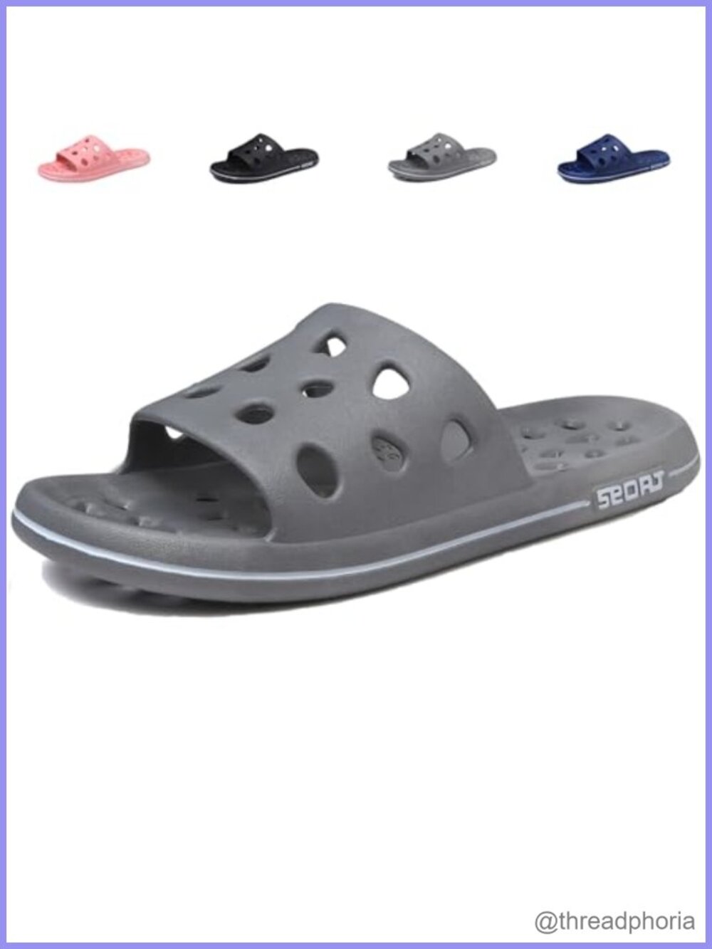 Quick Drying Shower Sandals with Drain Holes and Arch Support
